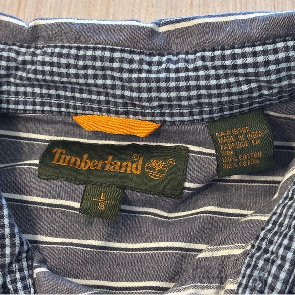 Timberland Men's Blue Striped Button Down Shirt - Picture 3 of 12